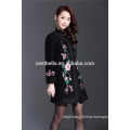 Women Wool Winter Coat Full Sleeve Floral Embroidered Elegant Casual Coat